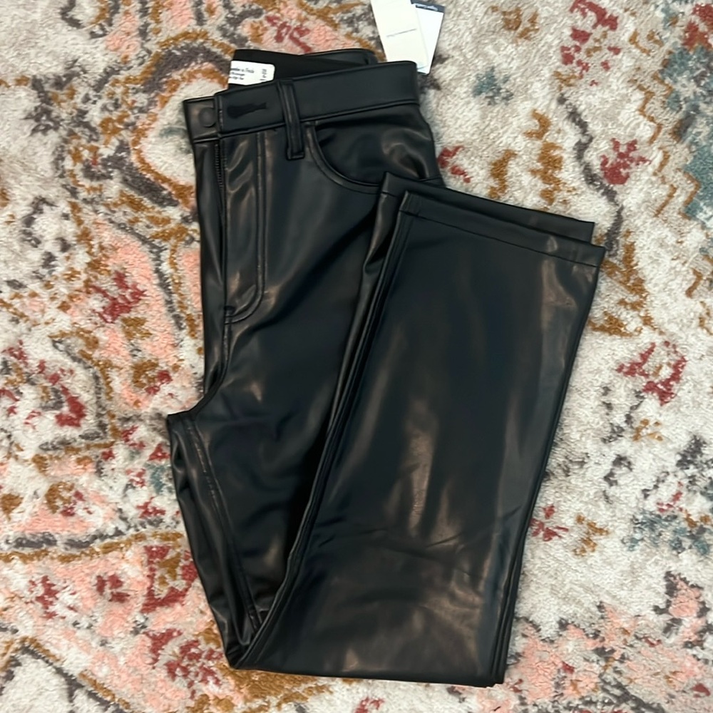 Abercrombie & Fitch Curve Love Vegan Leather Pants Straight